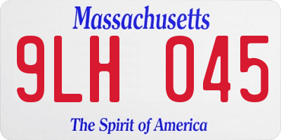 MA license plate 9LH045
