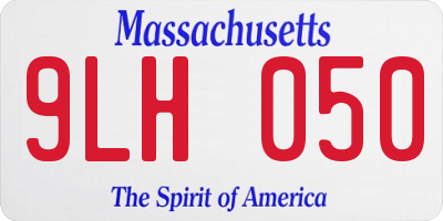 MA license plate 9LH050