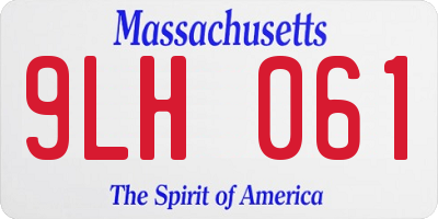 MA license plate 9LH061