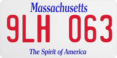 MA license plate 9LH063
