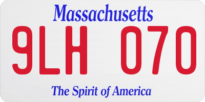 MA license plate 9LH070