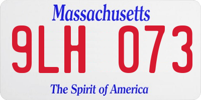 MA license plate 9LH073