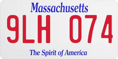 MA license plate 9LH074