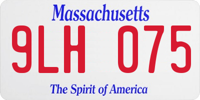 MA license plate 9LH075