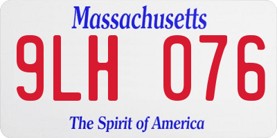 MA license plate 9LH076