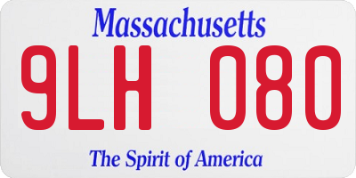 MA license plate 9LH080