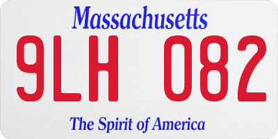 MA license plate 9LH082