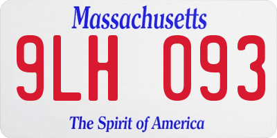 MA license plate 9LH093