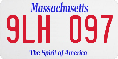 MA license plate 9LH097