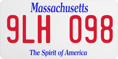 MA license plate 9LH098