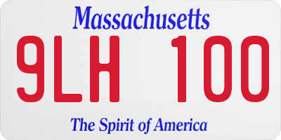 MA license plate 9LH100