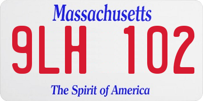 MA license plate 9LH102