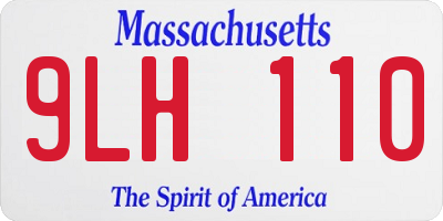 MA license plate 9LH110