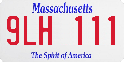 MA license plate 9LH111