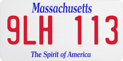 MA license plate 9LH113