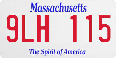 MA license plate 9LH115