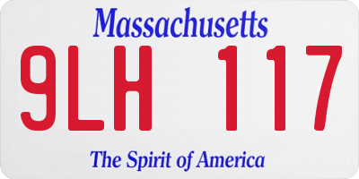 MA license plate 9LH117