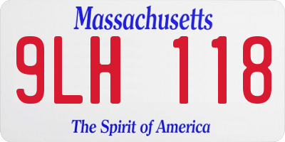 MA license plate 9LH118
