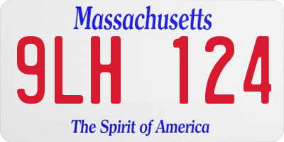 MA license plate 9LH124