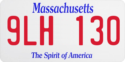 MA license plate 9LH130