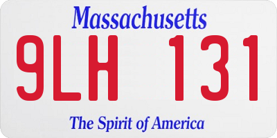 MA license plate 9LH131