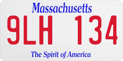 MA license plate 9LH134