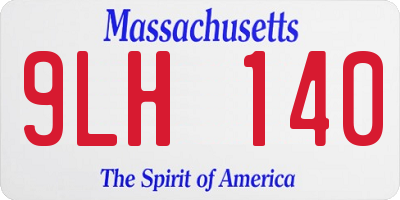 MA license plate 9LH140