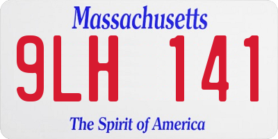 MA license plate 9LH141