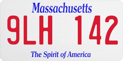 MA license plate 9LH142