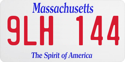 MA license plate 9LH144