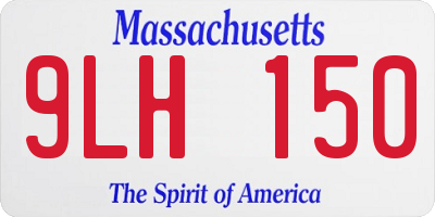 MA license plate 9LH150