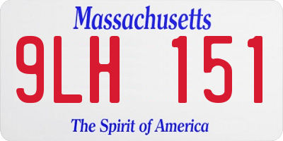 MA license plate 9LH151