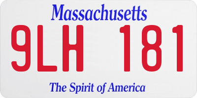 MA license plate 9LH181