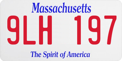 MA license plate 9LH197