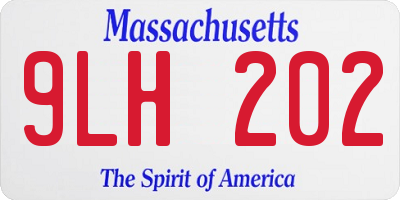 MA license plate 9LH202