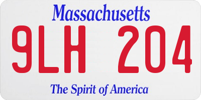 MA license plate 9LH204