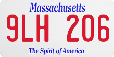 MA license plate 9LH206