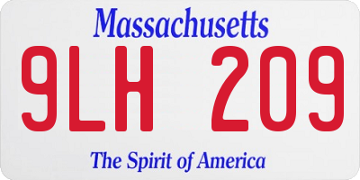 MA license plate 9LH209