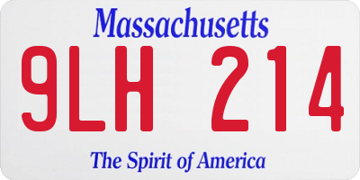 MA license plate 9LH214