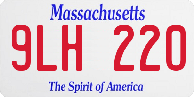 MA license plate 9LH220