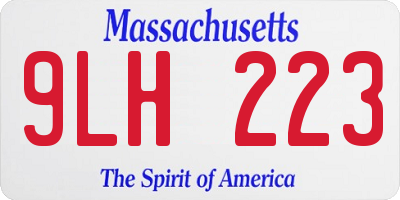 MA license plate 9LH223