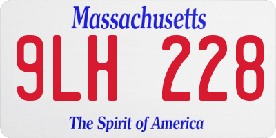 MA license plate 9LH228