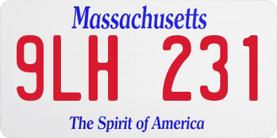 MA license plate 9LH231