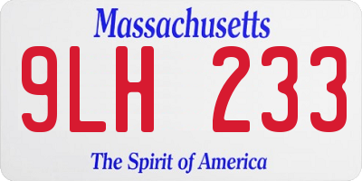 MA license plate 9LH233