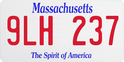 MA license plate 9LH237