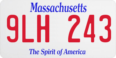 MA license plate 9LH243