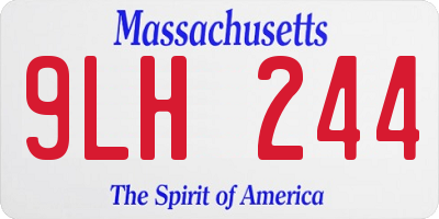 MA license plate 9LH244