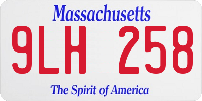 MA license plate 9LH258