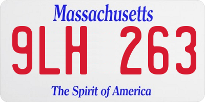 MA license plate 9LH263