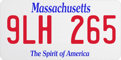 MA license plate 9LH265